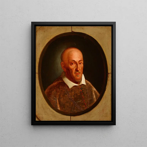 Portrait Painting of Paweł Piasecki 1579-1649 Janina Blason Bishop of Kamyaniets and Przemyśl - Friedrich Kloss — framed artwork on a wall