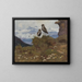 Two birds in a mountain landscape - Friedrich Lissmann — framed artwork on a wall