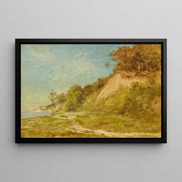 Beach of dunes on the Baltic Sea - Friedrich Loos — framed artwork on a wall