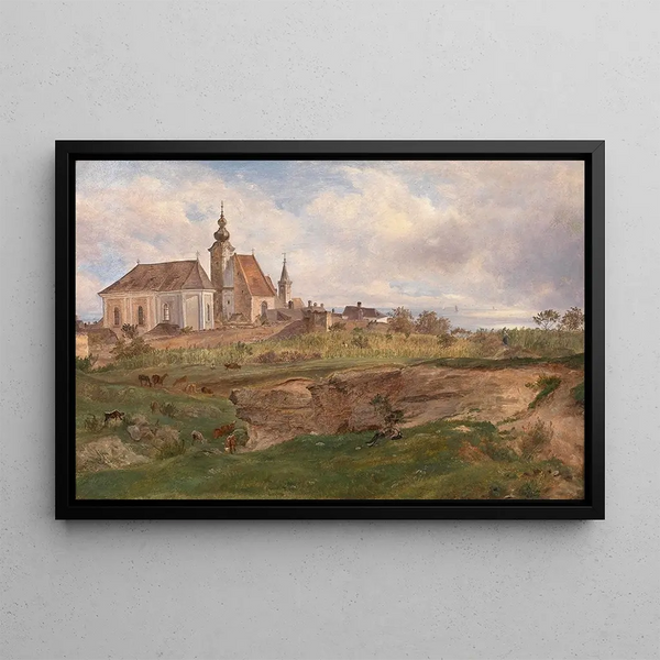 Rust Painting at Lake Neusiedl - Friedrich Loos — framed artwork on a wall