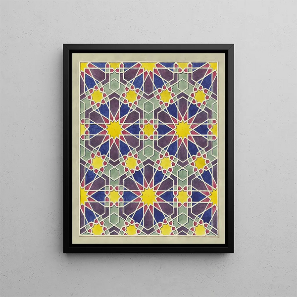 painted woodwork of a Cairo mosque - Friedrich Maximilian Hessemer — framed artwork on a wall