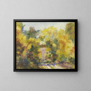 Forest Path Painting - Friedrich Mook — framed artwork on a wall