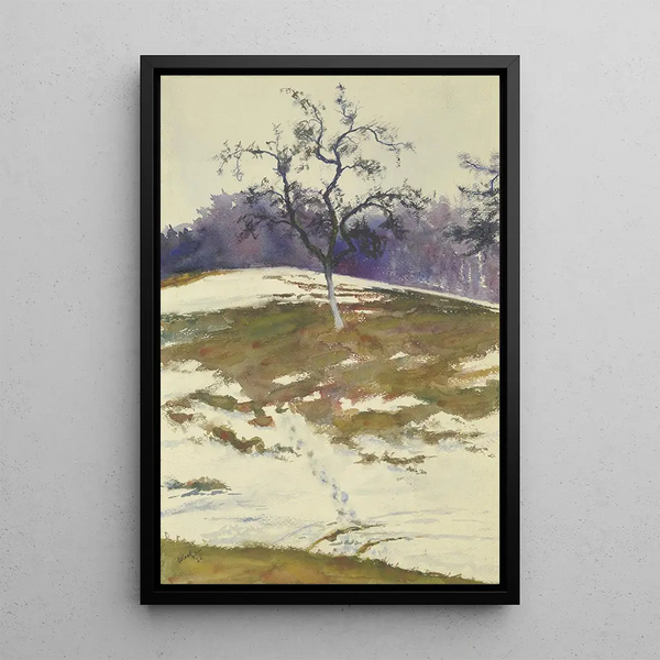 Landscape in Late Autumn - Friedrich Mook — framed artwork on a wall