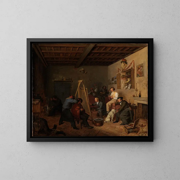 L'atelier de l'artiste à Rome - Friedrich Mosbrugger — framed artwork on a wall