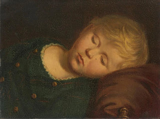 Portrait of Hermann Staudinger sleeping child - Friedrich Nebel — artwork view