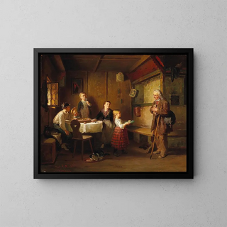 Charitable Children - Friedrich Ortlieb — framed artwork on a wall