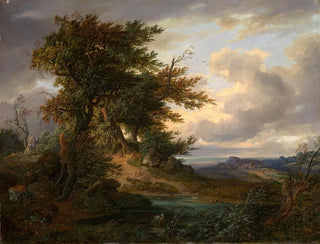 Landscape with Oaks by the Sea - Friedrich Preller the Elder — artwork view