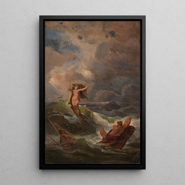 Cycle of the Odyssey 1 - Friedrich Preller the Elder — framed artwork on a wall