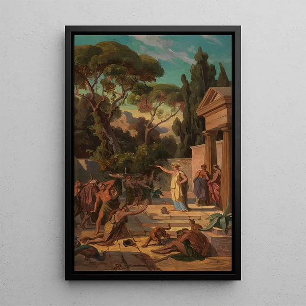 Cycle of the Odyssey 2 - Friedrich Preller the Elder — framed artwork on a wall