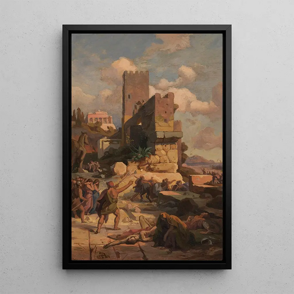 Cycle of the Odyssey 4 - Friedrich Preller the Elder — framed artwork on a wall