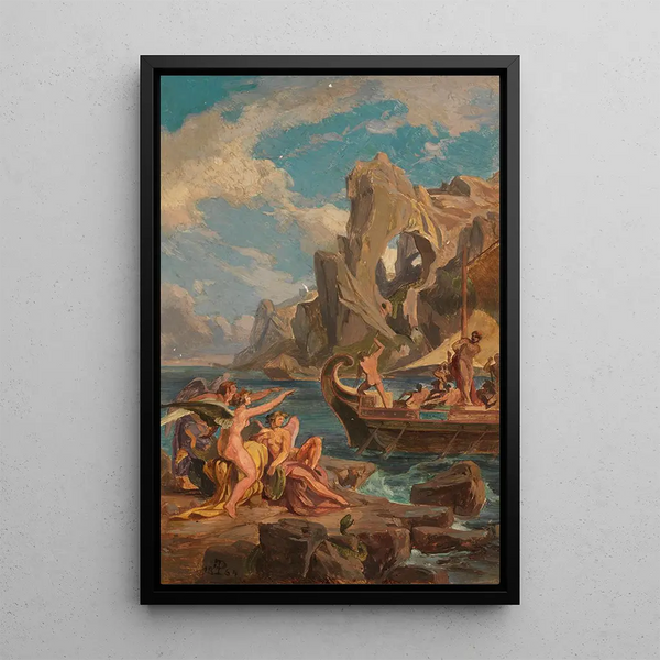Cycle of the Odyssey 5 - Friedrich Preller the Elder — framed artwork on a wall