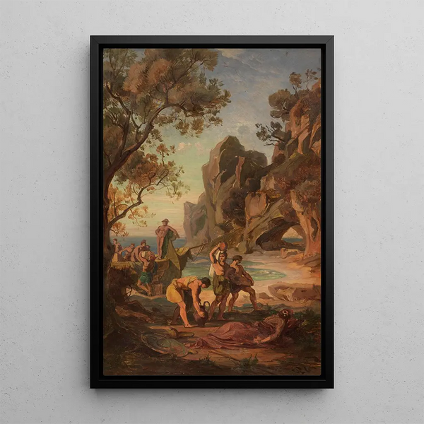 Cycle of the Odyssey 7 - Friedrich Preller the Elder — framed artwork on a wall