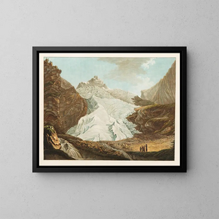 Glacier de Rosenlaui dans le pays de Hasli - Friedrich Rosenberg — framed artwork on a wall