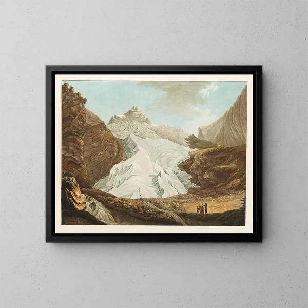 Glacier de Rosenlaui dans le pays de Hasli - Friedrich Rosenberg — framed artwork on a wall