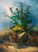 Chardons en fleurs avec une famille de tétras lyre - Friedrich Schauta-Moos — artwork view