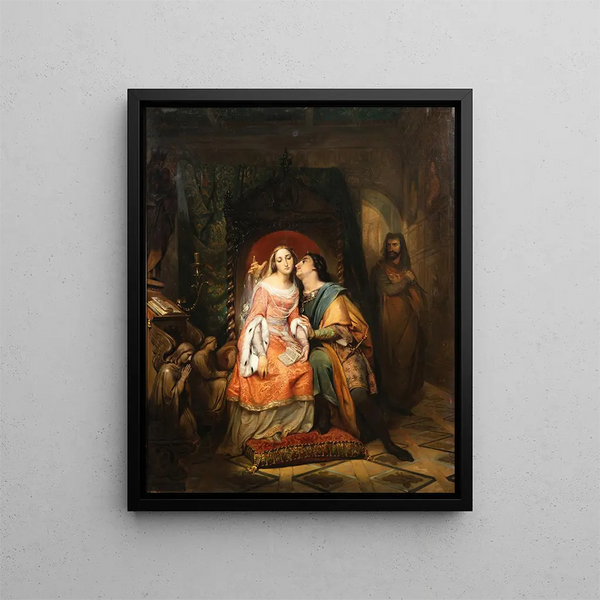 Paolo and Francesca - Friedrich Sturm — framed artwork on a wall