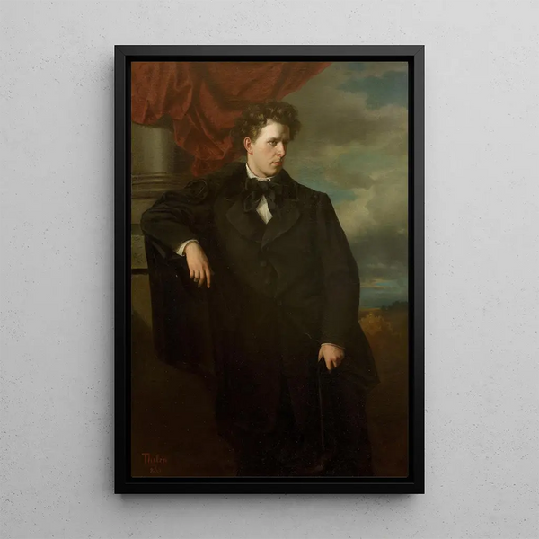 Josef Lewinsky painting, Burgtheater actor - Friedrich Thelen — framed artwork on a wall