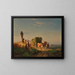 Return home after hay harvest at sunset - Friedrich Voltz — framed artwork on a wall