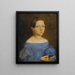 Bust of a Young Girl in a Blue Dress - Friedrich Wasmann — framed artwork on a wall