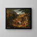 Rodolphe de Habsbourg guides a clergyman across a stream with the Holy Sacrament - Friedrich Wilhelm Müller — framed artwork on a wall