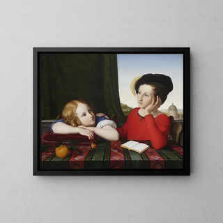 Portrait of Childhood by Wieczysław Potocki and Konstanty Potocki - Friedrich Wilhelm Schadow — framed artwork on a wall