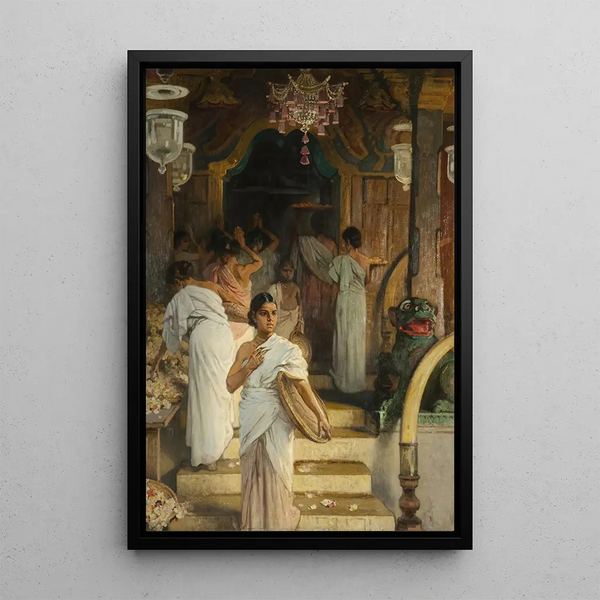 in front of an Indian temple - Friedrich Woldemar — framed artwork on a wall