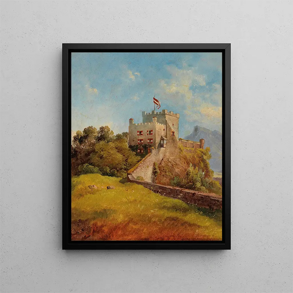 The Mönchsberg in Salzburg - Friedrich Zeller — framed artwork on a wall