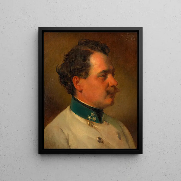 Andreas Amerling painting as the captain of the 3rd Infantry Regiment, brother of the artist - Friedrich von Amerling — framed artwork on a wall