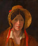 Antonie Amerling with Florentine hat, artist's wife - Friedrich von Amerling — artwork view