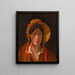 Antonie Amerling with Florentine hat, artist's wife - Friedrich von Amerling — framed artwork on a wall