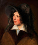 Antonie Amerling with black veil hat, artist's wife - Friedrich von Amerling — artwork view