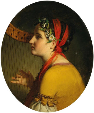 Friedrich von Amerling - Bildnis einer Dame mit Harfe.webp
