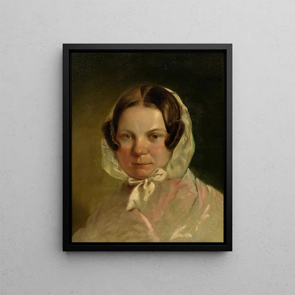 Portrait of a lady - Friedrich von Amerling — framed artwork on a wall