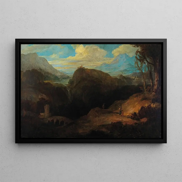 Mountain Landscape Painting - Friedrich von Amerling — framed artwork on a wall