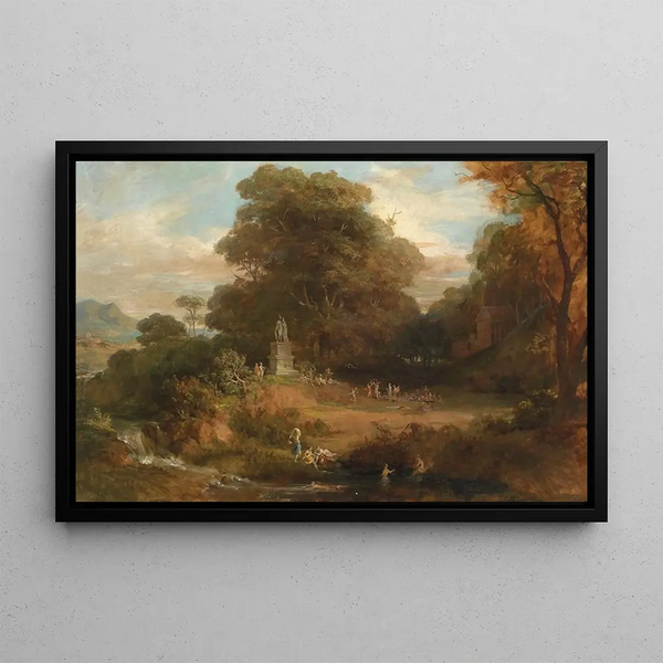 Greek Ideal Landscape Painting - Friedrich von Amerling — framed artwork on a wall