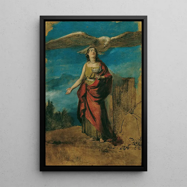 Hebe - Friedrich von Amerling — framed artwork on a wall