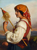 Italian Chiaruccia with distaff - Friedrich von Amerling — artwork view