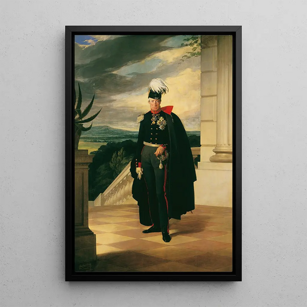 L'empereur François Ier d'Autriche en uniforme de général prussien - Friedrich von Amerling — framed artwork on a wall