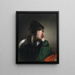 Girl in profile with black mantilla - Friedrich von Amerling — framed artwork on a wall