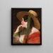 Girl with Straw Hat - Friedrich von Amerling — framed artwork on a wall