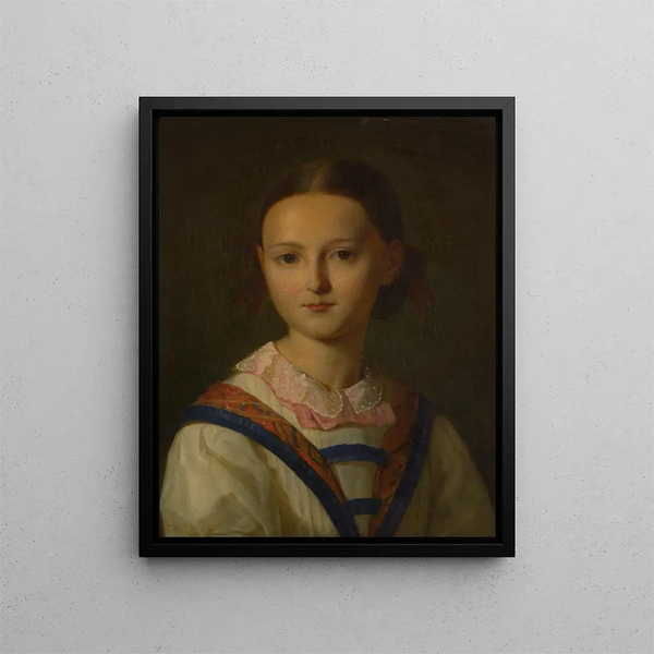 Portrait of a Young Girl - Friedrich von Amerling — framed artwork on a wall