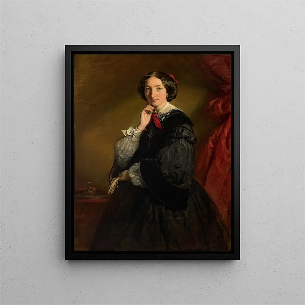 Portrait of Mrs. Oelzelt von Newien - Friedrich von Amerling — framed artwork on a wall