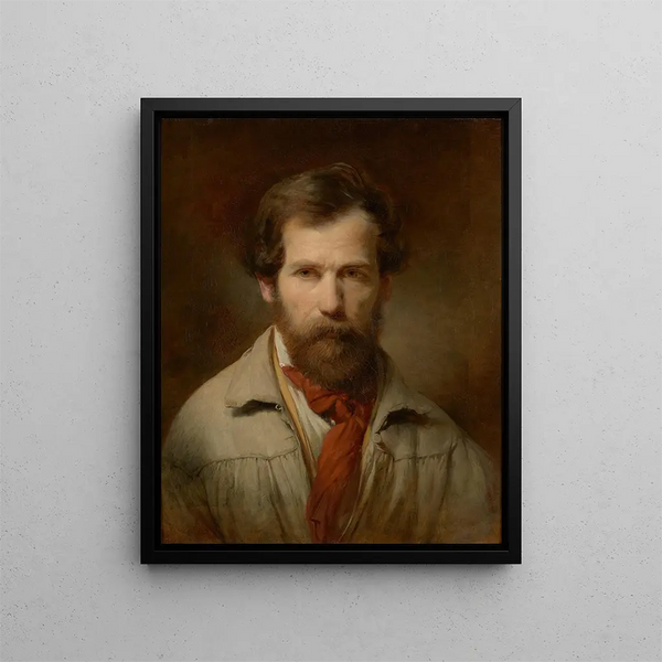 Self-portrait painting - Friedrich von Amerling — framed artwork on a wall