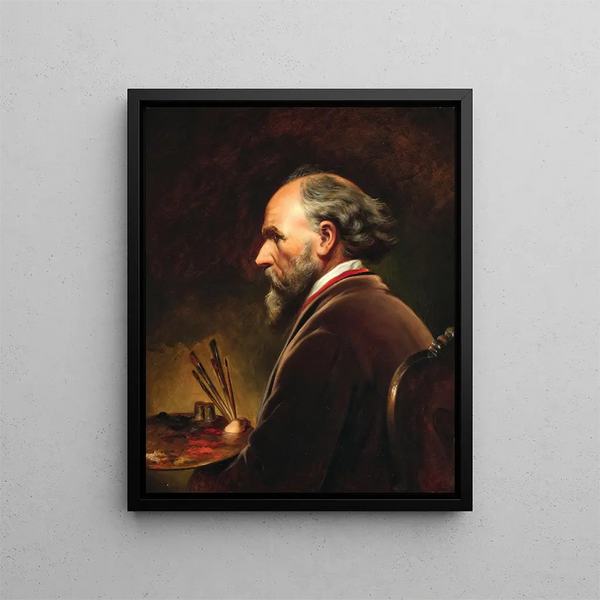Self-portrait - Friedrich von Amerling — framed artwork on a wall
