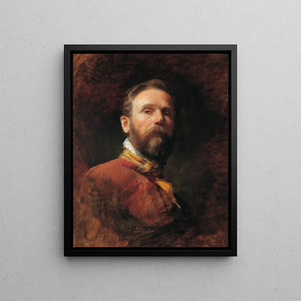 Self-portrait (conflict of case) - Friedrich von Amerling — framed artwork on a wall