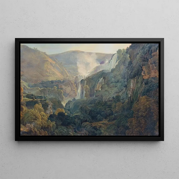 Les chutes d'eau de Terni - Friedrich von Nerly — framed artwork on a wall