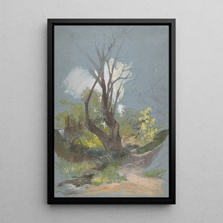 Friedrich von Nerly - Mountain Path with a Tree.webp