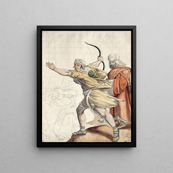 Archers en fuite - Friedrich von Olivier — framed artwork on a wall