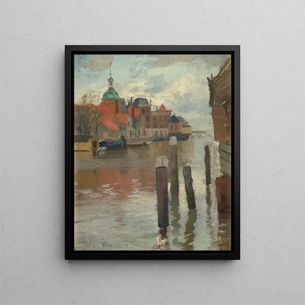 Dortrecht - Frits Thaulow — framed artwork on a wall