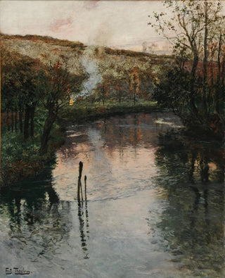 Frits Thaulow - Soleil couchant sur lArques Pquigny.webp